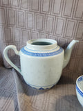5 Piece Asian Inspired Blue and White Rice Eye Dish Lot AS IS—READ DESCRIPTION CAREFULLY**