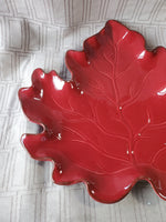 Harry and David Red Leaf Plate