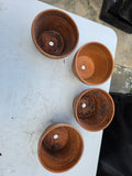 4-Piece Terracotta pot Lot - 8.5" x 6"