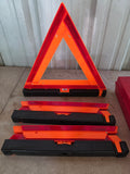Collapsible Weighted Roadside Safety Triangles, 3-Piece Kit (A)