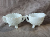 Milk Glass Grapevine Creamer and Sugar Set