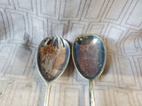 Pair of Silverplate Ornate Handle Salad Servers