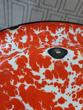 Red and White Enamel Serving Platter