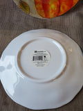8 Piece Plastic Pumpkin Watercolor Dinner and Salad Plates
