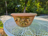 Large Shallow Terracotta Planter w/Flower Embellishment