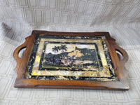 Vintage Rio de Janeiro Inlaid Butterfly Wing Tray