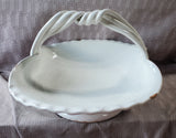 White Glazed Ceramic Bowl with Handle