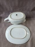 White Ceramic Gravy Boat and Saucer