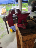 Springfield 6" Bench Grinder and Vice on Wooden Stand, Works