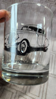 Set of 5 Clear Glass Vintage Car Whiskey Glasses