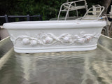 Oblong White Glazed Terracotta Planter (N)