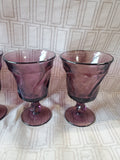 Set of 4 Amethyst Glass Water Goblets (2 SETS AVAILABLE PRICED INDIVIDUALLY AT $16 EACH)