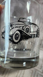 Set of 5 Clear Glass Vintage Car Whiskey Glasses