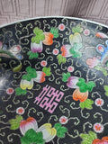 Asian Inspired Black Floral Decorative Bowl