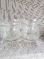 Set of 6 Engraved Floral Shrimp Cocktail Glasses