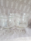 Set of 6 Engraved Floral Shrimp Cocktail Glasses