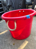 Large Red Plastic Tub w/Rope Handles (A)