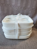 Set of 4 Madison & Co. White Ceramic Appetizer Plates UNUSED