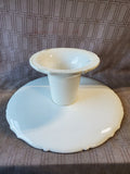 Italian Pottery White Pedestal Cake Stand