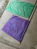 Two Flags (Purple and Green) on Aluminum Poles