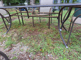 5-Piece Outdoor Dining Set, Aluminum Table w/Smoked Glass Top and Mesh Chairs *Read Description*