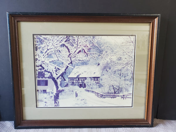 Framed Snowy Landscape Photograph Print