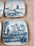 Lot of 4 Bing & Grondahl Denmark Blue and White Mini Wall Hanging Plates