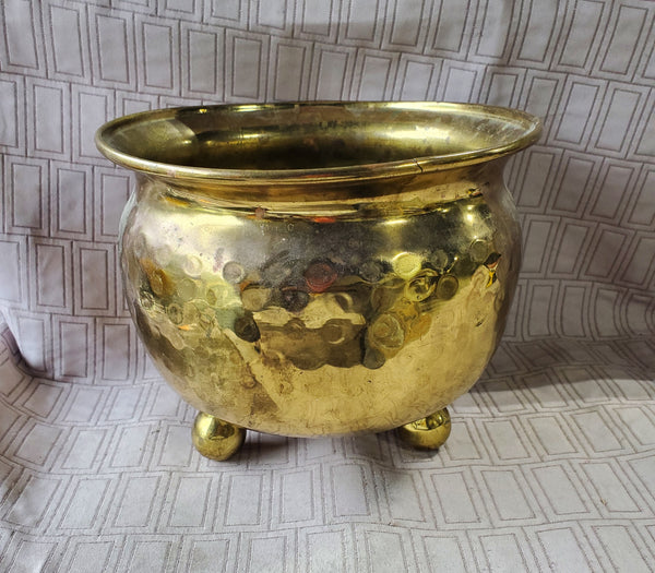 Round Brass Planter