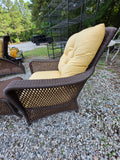 Lloyd Loom Wicker Chair and Ottoman Set w/Cushions