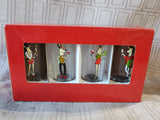 Set of 4 Clear Glass Christmas Reindeer Shot Glasses