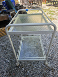 2-Tier Rolling Beverage Cart w/Glass Shelves