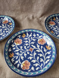 Set of 3 Pottery Barn Blue "Ava" Salad Plates