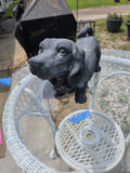 Faux Cement Basset Hound Garden Statue