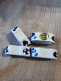 Set of 4 Andrea by Sadek Blue and White Porcelain Napkin Rings (2 SETS AVAILABLE PRICED INDIVIDUALLY AT 12 EACH)