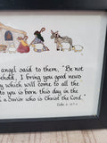 Framed Nativity Scene with Scripture Print
