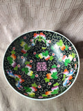 Asian Inspired Black Floral Decorative Bowl