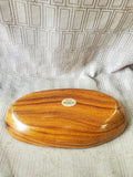 Carved Wooden 3 Sectioned Serving Tray