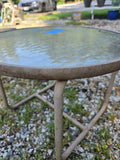 Round Aluminum Patio Side Table w/ Glass Top (two available, priced separately)