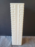 White Ceramic Asian Inspired Cong Shaped Vase
