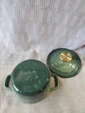 Smith & Clark Ironworks Cast Iron 1 Quart Green Dutch Oven