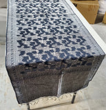 Black and Silver Toned Paisley Table Runner