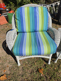 Three Piece All Weather Wicker Lounge Set w/Cushions