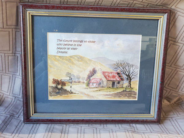 (A) Irish Blessing Landscape Watercolor Print by Ivan Cocks