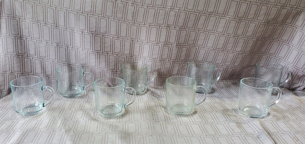 Set of 8 Arcoroc Glass Coffee Mugs
