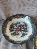 Set of 4 Royal Stafford Christmas Snowy Cabin Pasta Bowls