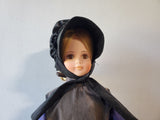 Porcelain Doll with Grey and Blue Dress