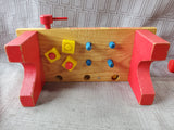 Vintage Wooden Playskool Workbench with Accessories