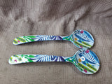 Pair of Melamine Floral Serving Spoons