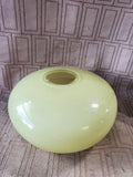 Pale Yellow/Green Flat Round Glass Vase