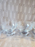 Set of 4 Heavy Clear Glass Footed Dessert Bowls